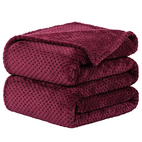 uxcell Flanell-Fleece-Bettdecke, weiche, warme Mikrofaser, Netzstoff, Flauschiger Plüsch, 330 g/m², leichte, dekorative solide Decke für Doppelbett, 152,4 x 198,1 cm, Burgunderrot uxcell Flanell-Fleece-Bettdecke, weiche, warme Mikrofaser, Netzstoff, Flauschiger Plüsch, 330 g/m², leichte, dekorative solide Decke für Doppelbett, 152,4 x 198,1 cm, Burgunderrot von uxcell
