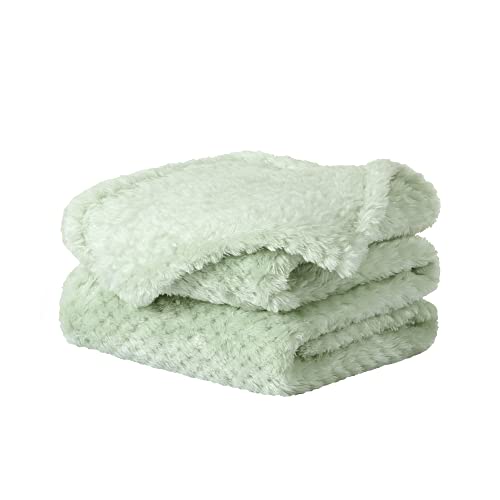uxcell Flanell-Fleece-Bettdecken, weiche, warme Mikrofaserdecke, Netzstoff, flauschig, 330 g/m², leicht, dekorativ, solide Decken für Haustierbett (76,2 x 101,6 cm), hellgrün von uxcell