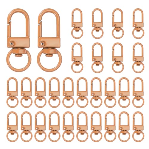 uxcell Karabinerverschlüsse aus Metall, drehbar, Karabinerhaken, Schlüsselanhänger mit Schlüsselring für Schmuckherstellung, Geldbörse, Tasche, Schlüsselanhänger, Khaki, 30 Stück uxcell Karabinerverschlüsse aus Metall, drehbar, Karabinerhaken, Schlüsselanhänger mit Schlüsselring für Schmuckherstellung, Geldbörse, Tasche, Schlüsselanhänger, Khaki, 30 Stück von uxcell
