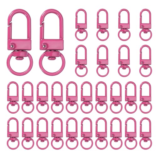 uxcell Karabinerverschlüsse aus Metall, drehbar, Schlüsselband, Schlüsselband, Schlüsselring, mit Schlüsselring, für Schmuckherstellung, Geldbörse, Tasche, Schlüsselanhänger, 30 Stück, Rosarot uxcell Karabinerverschlüsse aus Metall, drehbar, Schlüsselband, Schlüsselband, Schlüsselring, mit Schlüsselring, für Schmuckherstellung, Geldbörse, Tasche, Schlüsselanhänger, 30 Stück, Rosarot von uxcell