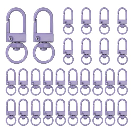 uxcell Karabinerverschlüsse aus Metall, drehbar, Schlüsselband, Schlüsselband, Schlüsselring, mit Schlüsselring, für Schmuckherstellung, Geldbörse, Tasche, Schlüsselanhänger, Lila, 30 Stück uxcell Karabinerverschlüsse aus Metall, drehbar, Schlüsselband, Schlüsselband, Schlüsselring, mit Schlüsselring, für Schmuckherstellung, Geldbörse, Tasche, Schlüsselanhänger, Lila, 30 Stück von uxcell