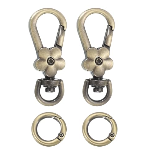 uxcell Karabinerverschlüsse aus Metall, mit Blumen-Drehgelenk, Schlüsselanhänger mit Federring, für Schmuckherstellung, Geldbörse, Tasche, Schlüsselanhänger, Bronze, 2 Stück uxcell Karabinerverschlüsse aus Metall, mit Blumen-Drehgelenk, Schlüsselanhänger mit Federring, für Schmuckherstellung, Geldbörse, Tasche, Schlüsselanhänger, Bronze, 2 Stück von uxcell