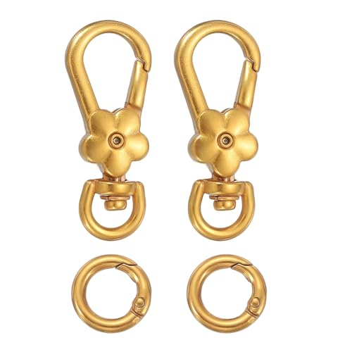 uxcell Metall-Karabinerverschlüsse, Blumen-Drehgelenk, Karabinerhaken, Schlüsselanhänger mit Federring für Schmuckherstellung, Geldbörse, Tasche, Schlüsselanhänger, Verbindungsstück, Rotbronze, 2 von uxcell