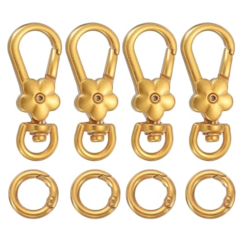 uxcell Metall-Karabinerverschlüsse, Blumen-Drehgelenk, Karabinerhaken, Schlüsselanhänger mit Federring für Schmuckherstellung, Geldbörse, Tasche, Schlüsselanhänger, Verbindungsstück, Rotbronze, 4 von uxcell