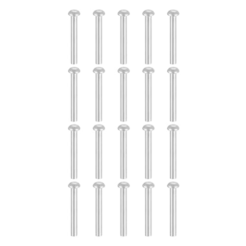 uxcell Nieten, M4 x 30 mm, Aluminium, massiver Kuppelkopf, Bootsnieten für Schiffe, Flugzeuge, Maschinen, zum Verbinden und Reparieren, silberfarben, 150 Stück von uxcell