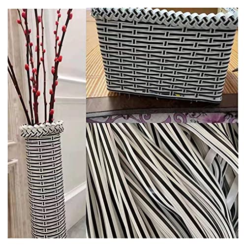 Rattan-MöBel Befestigungsset Korbgeflecht/Gradient Flat Rattan Weaving Graues, 500g 65-75m Flaches Kunststoffgeflecht, FüR Strick- Und Reparaturen, Rattan-Stuhl, Tischkorb ( Color : E , Size : 8MM ) von uyeoco