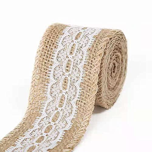 WWQQ Juteband Mit Spitze, Juteband Spitzenband Hessische Jute,10M Vintage Hessische NatüRliche Sackleinen Band Mit DIY Basteln Sackleinen FüR DIY Handwerk Hochzeit Party Weihnachten Deko Geschenkband WWQQ Juteband Mit Spitze, Juteband Spitzenband Hessische Jute,10M Vintage Hessische NatüRliche Sackleinen Band Mit DIY Basteln Sackleinen FüR DIY Handwerk Hochzeit Party Weihnachten Deko Geschenkband von uyeoco