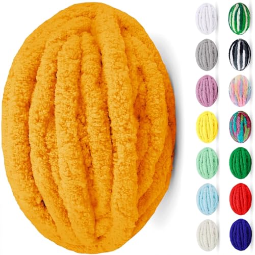 uyeoco Chunky Wolle Zum Häkeln Wolle Zum Häkeln Dickes Garn Dicke Wolle Zum Handstricken Handstrickgarn Decke Stricken Mit Hände Handstrickwolle Armstricken Yarn(Colour 16,1 roll(250g)) von uyeoco
