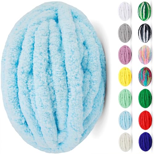 uyeoco Chunky Wolle Zum Häkeln Wolle Zum Häkeln Dickes Garn Dicke Wolle Zum Handstricken Handstrickgarn Decke Stricken Mit Hände Handstrickwolle Armstricken Yarn(Colour 2,1 roll(250g)) von uyeoco