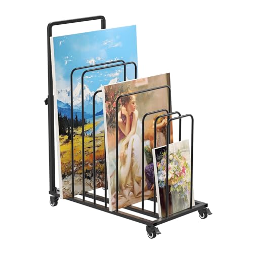 uyoyous Mobile Kunst-Trockengestell 100×80×45cm Trockengestell für Kunst Einstellbares Intervall Kunst Trocknen Rack mit Rollen Bremse für Kunst Leinwänden, Kunstwerken, Drucken von uyoyous