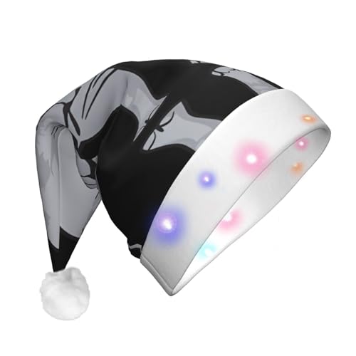 vacsAX LED-Weihnachtsmannmütze – drei Blinkmodi – perfekt für Weihnachten, Halloween und Neujahrsfeiern. Tiernashorn von vacsAX