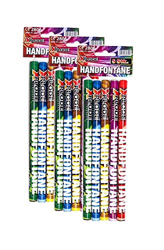 vama Xplode farbige Handfontänen in 5 Farben für Hochzeit Geburtstag Party tierfreundlich Jugendfeuerwerk (3 Packungen) von vama