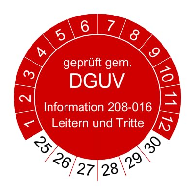 50 Prüfplaketten Leitern und Tritte 2024-30mm - 2025-2030 - nachhaltig - rot - Aufkleber Prüfaufkleber Prüfetiketten (50 Stück) von vamani