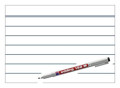 Karteikarten liniert A7 - wiederbeschreibbar - nass abwischbar - inkl. Stift - immerwährend - weiß - Moderationskarten wiederverwendbar (200) von vamani