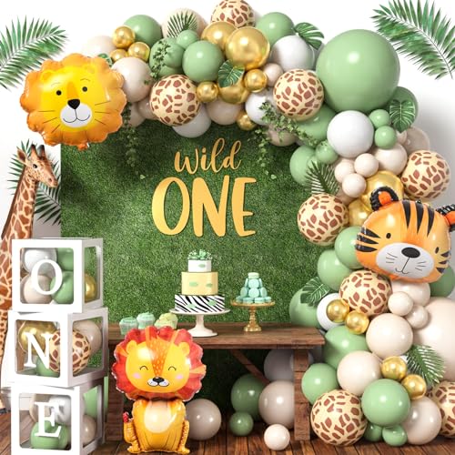 Dschungel Safari Deko 1. Geburtstag Junge Mädchen Wild One Geburtstag Deko mit Salbeigrün Luftballons Girlande Ballonbox Safari Kindergeburtstag Deko Baby Shower Taufe Tropisch Geburtstagsparty Deko Dschungel Safari Deko 1. Geburtstag Junge Mädchen Wild One Geburtstag Deko mit Salbeigrün Luftballons Girlande Ballonbox Safari Kindergeburtstag Deko Baby Shower Taufe Tropisch Geburtstagsparty Deko von vamei