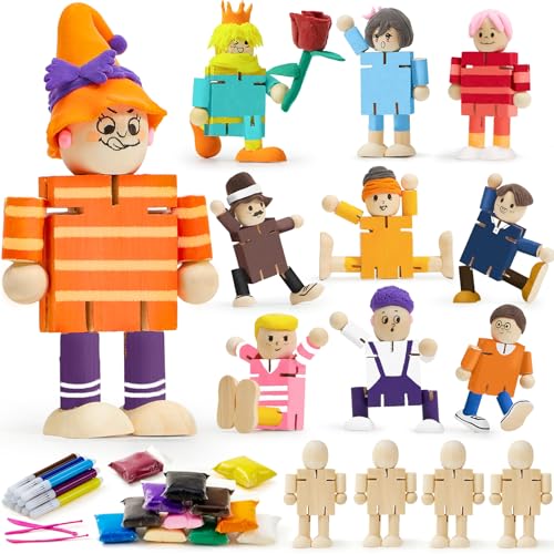 vamei Bastelsets für Kinder, DIY Bastelset Kinder Enthält Holzfiguren, Ton und Aquarellstifte, Kreativ Spielzeug Geschenke für Mädchen Jungen 3 4 5 6 7 8 Jahre vamei Bastelsets für Kinder, DIY Bastelset Kinder Enthält Holzfiguren, Ton und Aquarellstifte, Kreativ Spielzeug Geschenke für Mädchen Jungen 3 4 5 6 7 8 Jahre von vamei