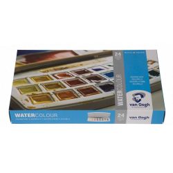 Aquarell Set mit Pinsel und Schwamm 24 Näpfchen Aquarell Set mit Pinsel und Schwamm 24 Näpfchen von van Gogh