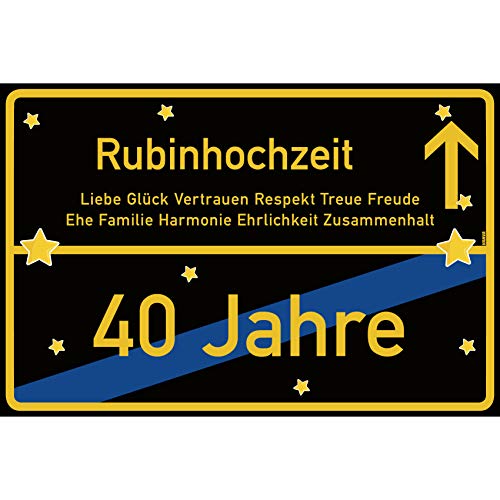 vanva Rubinhochzeit Schild Rubinhochzeit Ortsschild 30x20 cm Liebe Hochzeit 40. Hochzeitstag Party Deko Geschenke Dekoration Hochzeits-Deko Rubinhochzeit Geschenkideen vanva Rubinhochzeit Schild Rubinhochzeit Ortsschild 30x20 cm Liebe Hochzeit 40. Hochzeitstag Party Deko Geschenke Dekoration Hochzeits-Deko Rubinhochzeit Geschenkideen von vanva