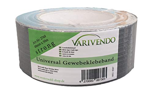 varivendo Gewebeklebeband Gaffa Gaffer Duct Tape Klebeband Panzertape Panzerband Gewebeband Steinband Allzweckband "Steinband" grau von varivendo