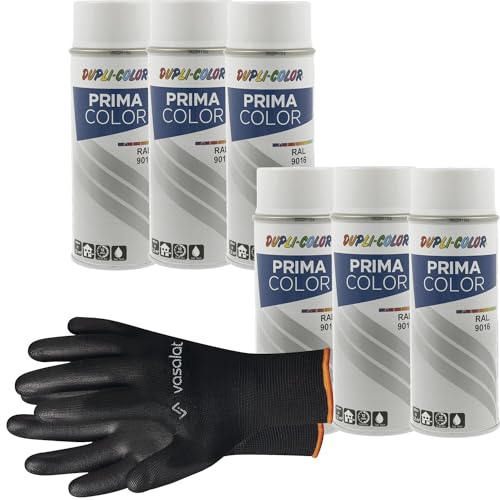 vasalat Dupli-Color Lackspray Verkehrsweiß glänzend RAL 9016 - Sprühlack für Metall, Kunststoff und Holz - wetterfeste Sprühfarbe für den Innen- und Außenbereich UV -beständig, 6 Stück vasalat Dupli-Color Lackspray Verkehrsweiß glänzend RAL 9016 - Sprühlack für Metall, Kunststoff und Holz - wetterfeste Sprühfarbe für den Innen- und Außenbereich UV -beständig, 6 Stück von vasalat