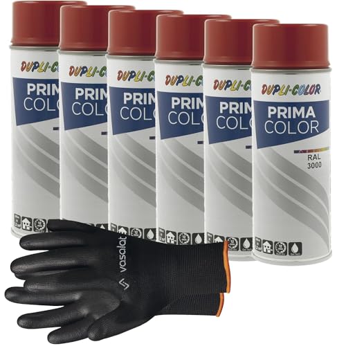 vasalat Dupli-Color Lackspray feuerrot glänzend RAL 3000 - Sprühlack für Metall, Kunststoff und Holz - wetterfeste Sprühfarbe für den Innen- und Außenbereich UV -beständig, 6 Stück vasalat Dupli-Color Lackspray feuerrot glänzend RAL 3000 - Sprühlack für Metall, Kunststoff und Holz - wetterfeste Sprühfarbe für den Innen- und Außenbereich UV -beständig, 6 Stück von vasalat