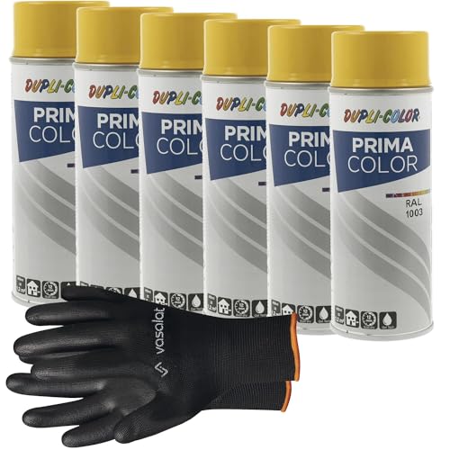 vasalat Dupli-Color Lackspray signalgelb glänzend RAL 1003 - Sprühlack für Metall, Kunststoff und Holz - wetterfeste Sprühfarbe für den Innen- und Außenbereich UV -beständig, 6 Stück vasalat Dupli-Color Lackspray signalgelb glänzend RAL 1003 - Sprühlack für Metall, Kunststoff und Holz - wetterfeste Sprühfarbe für den Innen- und Außenbereich UV -beständig, 6 Stück von vasalat
