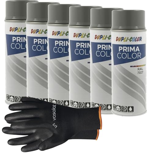 vasalat Dupli-Color Lackspray staubgrau glänzend RAL 7037 - Sprühlack für Metall, Kunststoff und Holz - wetterfeste Sprühfarbe für den Innen- und Außenbereich UV -beständig, 6 Stück vasalat Dupli-Color Lackspray staubgrau glänzend RAL 7037 - Sprühlack für Metall, Kunststoff und Holz - wetterfeste Sprühfarbe für den Innen- und Außenbereich UV -beständig, 6 Stück von vasalat