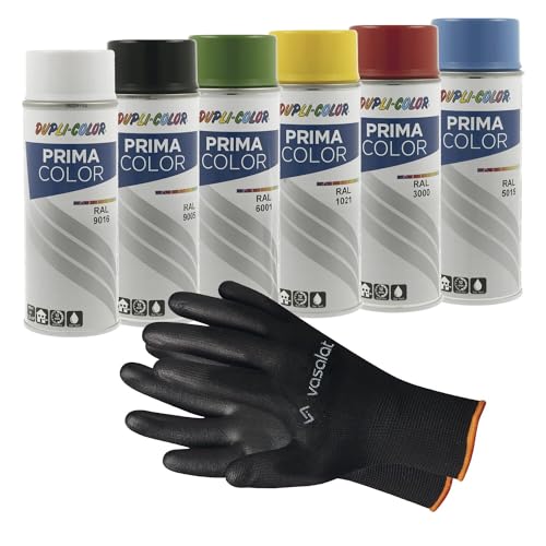 vasalat Dupli-Color Sprühlack Set Prima - 6 Farbspray blau/grün/weiß/schwarz/gelb/rot - Lackspray glänzend, 6 Spraydosen vasalat Dupli-Color Sprühlack Set Prima - 6 Farbspray blau/grün/weiß/schwarz/gelb/rot - Lackspray glänzend, 6 Spraydosen von vasalat