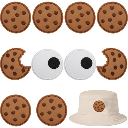 10 Stücke Keks Aufnäher Cookie Patches,Keks Patches Zum Aufbügeln,Aufnäher Gestickter,Cookies Stoffaufkleber Aufbügeln,Für Jacke,Jeans,Rucksack,Hut von vcsjw