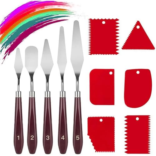 11 Stück Strukturpaste Leinwand,Spachtel Für Acrylmalerei,Palette Messer Set,Spachtel Set Acrylmalerei,5 Stück Malmesser Mit 6 Zahnspachtel,Spachtel Acrylmalerei,Für Strukturpaste,Aquarell,ölgemälde 11 Stück Strukturpaste Leinwand,Spachtel Für Acrylmalerei,Palette Messer Set,Spachtel Set Acrylmalerei,5 Stück Malmesser Mit 6 Zahnspachtel,Spachtel Acrylmalerei,Für Strukturpaste,Aquarell,ölgemälde von vcsjw