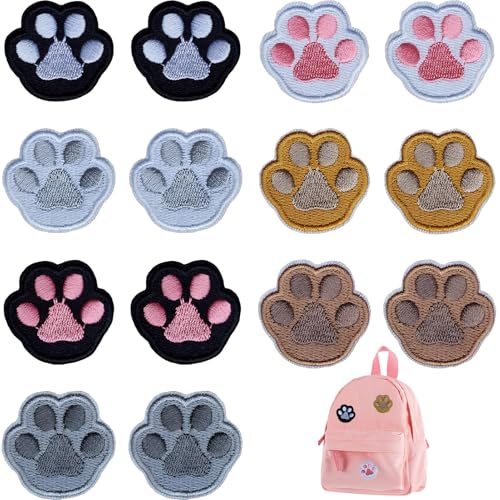 14 Stück Patches zum Aufbügeln,Flicken zum Aufbügeln Kätzchen Pfotenform,Bügelbilder Kinder für Kleidung Jacken Rucksäcke Jeans Patches,Reparieren Sie Das Loch,DIY-Zubehör (31mm x 32mm) von vcsjw