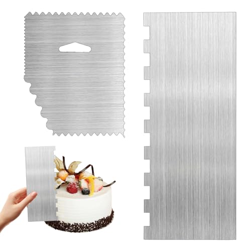 2 Stück Tortenschaber, 2 Shapes Kuchenschaber Mit Streifenrand,Kuchenschaber Für Torten,Kuchen Dekorieren Kamm,Edelstahl Tortenglätter,Edelstahl Tortenglätter, Für Kuchen Buttercreme DIY Werkzeug 2 Stück Tortenschaber, 2 Shapes Kuchenschaber Mit Streifenrand,Kuchenschaber Für Torten,Kuchen Dekorieren Kamm,Edelstahl Tortenglätter,Edelstahl Tortenglätter, Für Kuchen Buttercreme DIY Werkzeug von vcsjw