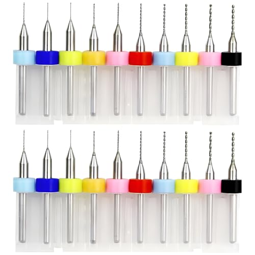 20 Stück Micro Bohrer Set,0,1mm - 1mm Pcb Micro Spiralbohrer,Wolframstahl Mini Bohrer, Wolframstahl Micro Spiralbohrer,Pcb Druckplatine Gravierbohrer Bits,Für Leiterplatten,Glas, Faser,Harz,Bernstein 20 Stück Micro Bohrer Set,0,1mm - 1mm Pcb Micro Spiralbohrer,Wolframstahl Mini Bohrer, Wolframstahl Micro Spiralbohrer,Pcb Druckplatine Gravierbohrer Bits,Für Leiterplatten,Glas, Faser,Harz,Bernstein von vcsjw
