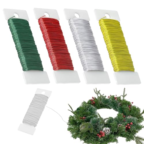 4 Rollen Basteldraht Dünn, 0,35mm X 200m Basteldraht Dünn Set, Schmuck-Häkeldraht,Floristendraht,Blumendraht,Draht Zum Basteln,Für Floristik Schmuckherstellung Bastelarbeiten (Jede Rolle 50m) von vcsjw