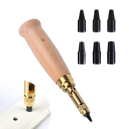 6-Teiliges Automatische Lochstanzer,Leder Locher Automatische,Locher Zum Nähen Leder Papierhandwerk,Schrauben-Locher,Zum Nähen,Leder,Basteln,Papier (1,5 Mm, 2 Mm, 2,5 Mm, 3 Mm, 3,5 Mm, 4 Mm) von vcsjw