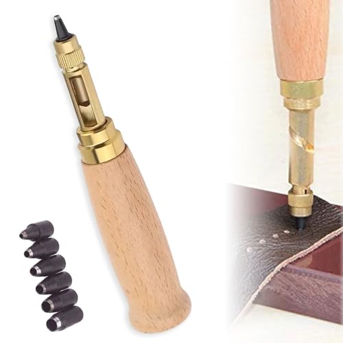 Lochstanzer Leder Loch Stanzer Holzgriff Lederlocher mit 6 Pcs Lochpfeifen Spitze 1,5mm /2mm /2,5mm /3mm /3,5mm /4mm,Für Leder Papier Filz Karten Lochstanzer Leder Loch Stanzer Holzgriff Lederlocher mit 6 Pcs Lochpfeifen Spitze 1,5mm /2mm /2,5mm /3mm /3,5mm /4mm,Für Leder Papier Filz Karten von vcsjw