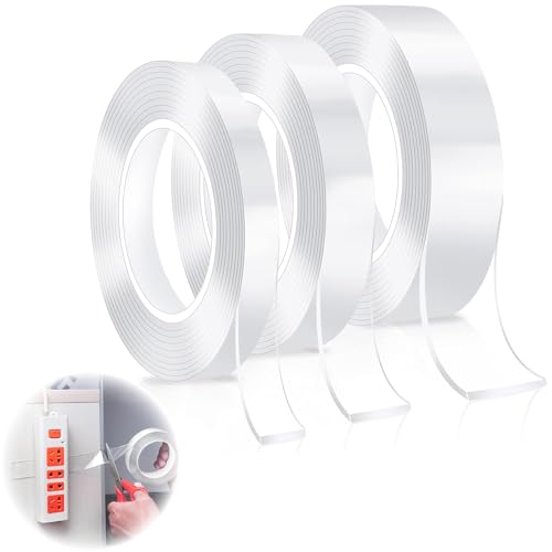 vcsjw 3 Rollen Nano Tape 10/20/30 mm Breite 3m Länge,Doppelseitiges Klebeband Extra Stark Transparent,Nano Klebeband Doppelseitig,Waschbar und Rückstandslos Entfernbar,für Teppich,Foto Wand vcsjw 3 Rollen Nano Tape 10/20/30 mm Breite 3m Länge,Doppelseitiges Klebeband Extra Stark Transparent,Nano Klebeband Doppelseitig,Waschbar und Rückstandslos Entfernbar,für Teppich,Foto Wand von vcsjw