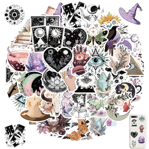 vcsjw 50 Stück Hexe Sticker Set,Vintage Sticker,Scrapbook Sticker,Sticker Aesthetic,Graffiti Bookish Sticker,Wasserfeste Witchy Stickers Aesthetic für Geschenk Deko Laptop Koffer Fahrrad Skateboard vcsjw 50 Stück Hexe Sticker Set,Vintage Sticker,Scrapbook Sticker,Sticker Aesthetic,Graffiti Bookish Sticker,Wasserfeste Witchy Stickers Aesthetic für Geschenk Deko Laptop Koffer Fahrrad Skateboard von vcsjw