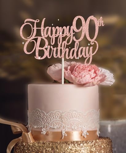 Kuchendekoration zum 90. Geburtstag, rosa Glitzer, 90 Kuchenaufsätze, 90. Geburtstag, 90 Dekorationen für Kuchen, 90 Geburtstagsdekorationen Kuchendekoration zum 90. Geburtstag, rosa Glitzer, 90 Kuchenaufsätze, 90. Geburtstag, 90 Dekorationen für Kuchen, 90 Geburtstagsdekorationen von veegood