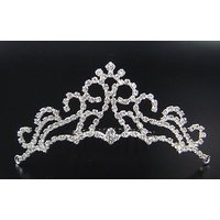 Diadem Strass Steine Tiara Haarreif Hochzeit Kommunion Haarschmuck von vendor-unknown