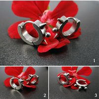 Edelstahl Creolen Gothic Nieten Kugel Ohrringe Spike Punk Ohrschmuck Ohrstecker von vendor-unknown