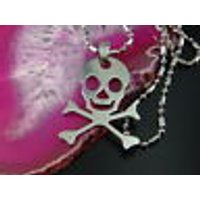 Edelstahl Schädel Anhänger mit Kette Totenkopf Gothic 60cm, neu, von vendor-unknown