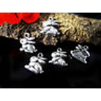 Hase Anhänger 14x13mm 8 Stk. Charm Bettelarmband silberfarben Metall, A-101 von vendor-unknown