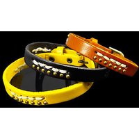 Lederarmband Herrenarmband 26 cm Schwarz Braun Gelb Echtes Leder Armband Biker von vendor-unknown