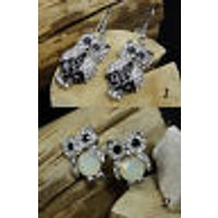 Ohrhänger Strass Eule Uhu Mondstein Ohrringe Ohrstecker Ohrschmuck, neu von vendor-unknown