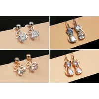 Ohrstecker mit Zirkonia 1 Paar Ohrringe Crystal Ohrschmuck Ohrhänger Kristall von vendor-unknown