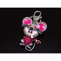 Schlüsselanhänger Micky Maus Strass Steine Mäuschen Taschenanhänger, neu von vendor-unknown