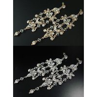 XXL Ohrhänger 13 cm Ohrringe 1 Paar Silberfarben Ohrschmuck, neu von vendor-unknown