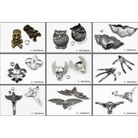 Ziernieten Nieten mit Kappe Eule Stierkopf Lilie Herz Kreuz Totenkopf, B60 Ziernieten Nieten mit Kappe Eule Stierkopf Lilie Herz Kreuz Totenkopf, B60 von vendor-unknown
