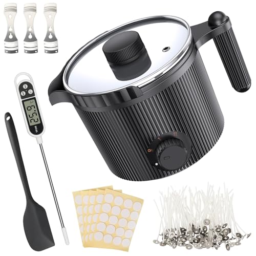 venpow Wachsschmelztopf, kerzen selber machen set für erwachsene Anfänger, für die Kerzenherstellung, Set inkl Wachsschmelzer, Rührlöffel, Thermometer, Docht, Dochtaufkleber und Zentriervorrichtung venpow Wachsschmelztopf, kerzen selber machen set für erwachsene Anfänger, für die Kerzenherstellung, Set inkl Wachsschmelzer, Rührlöffel, Thermometer, Docht, Dochtaufkleber und Zentriervorrichtung von venpow